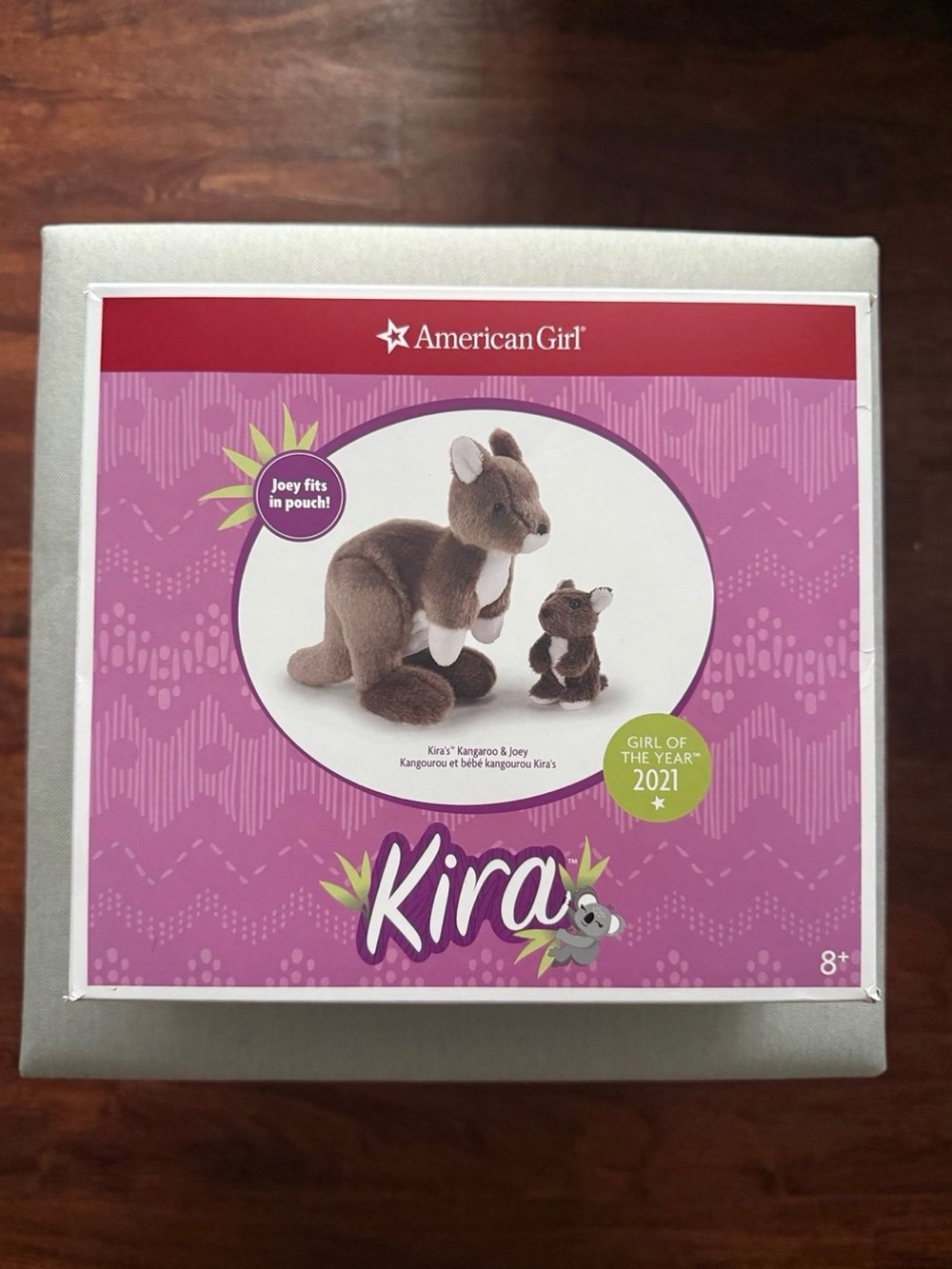 American Girl Kira Kangaroo Plush Set - Pink and Brown Packaging